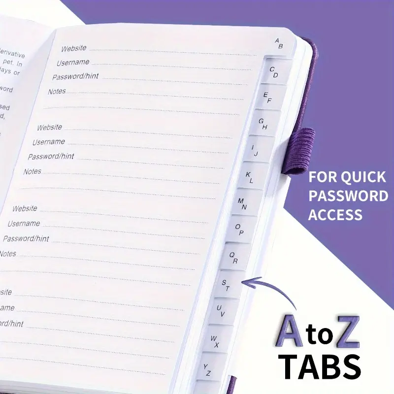 The Ultimate Password Keeper Book with Alphabetical Tabs – 6" x 4"