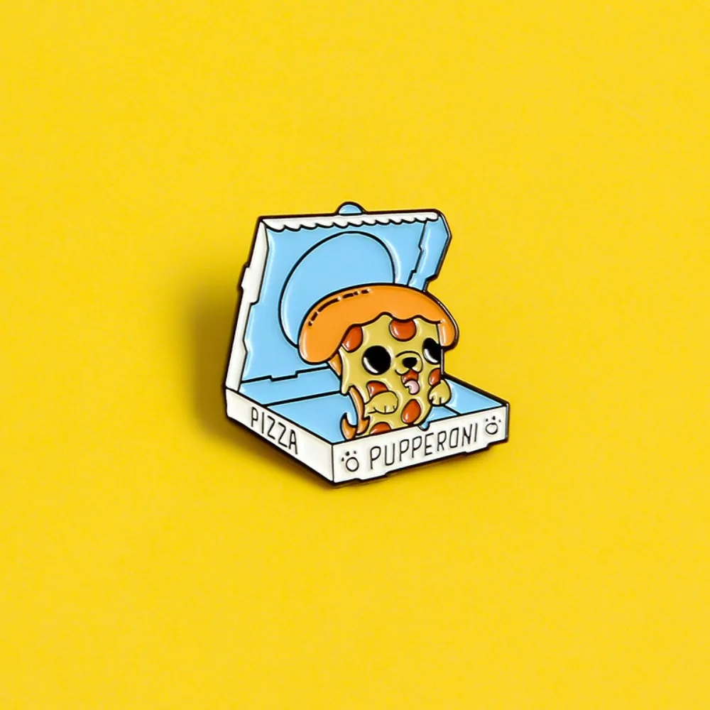 Pizza Pupperoni Zinc Alloy Enamel Pin (Puppy Love)