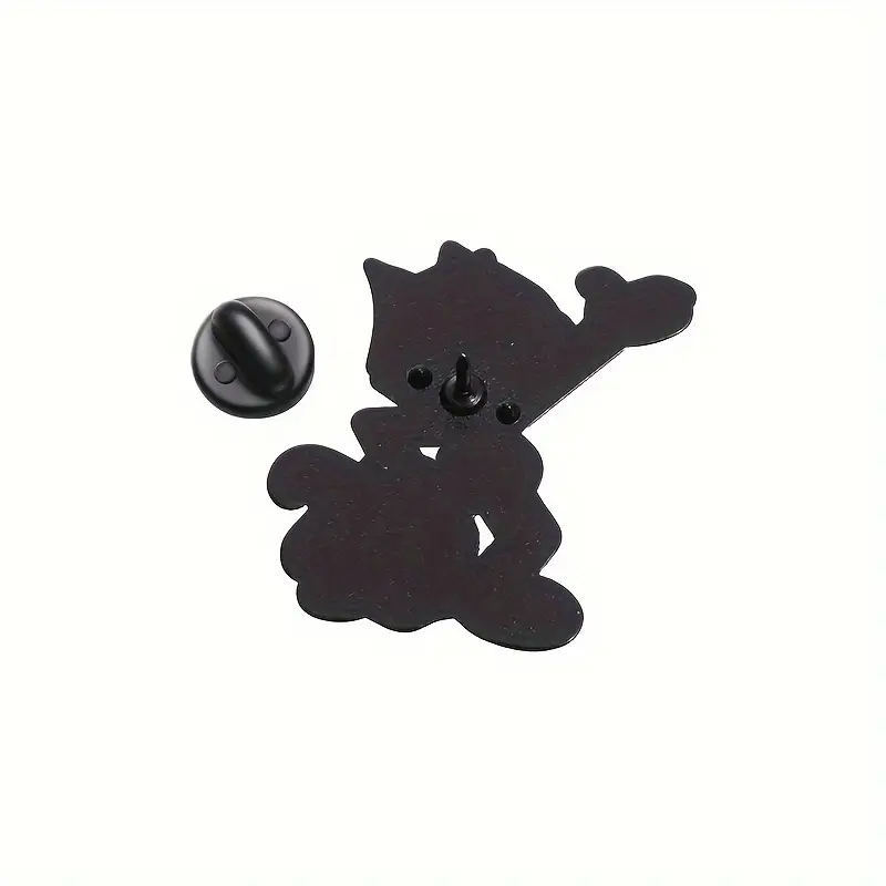 Vintage Style Black Cat with Magic Bag Alloy Pin