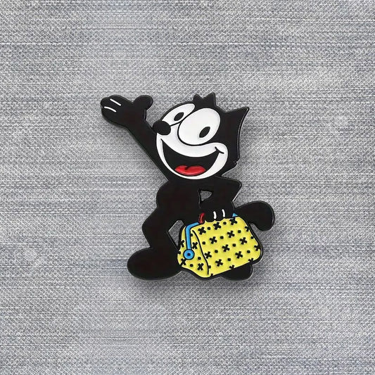 Vintage Style Black Cat with Magic Bag Alloy Pin
