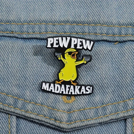 Yellow Duck Cartoon - Zinc Alloy Enamel Pin
