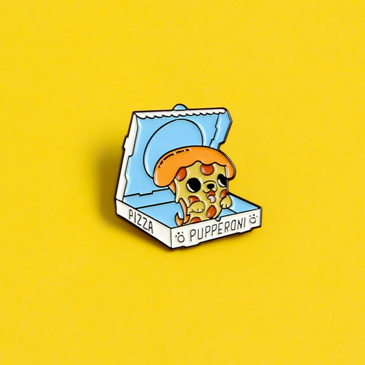 Pizza Pupperoni Zinc Alloy Enamel Pin (Puppy Love)